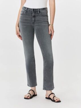 Quince Women’s Bella Stretch Straight Ankle Crop Jeans In Greyed Out Size 27
